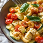 Fresh Zucchini Baked Feta Pasta