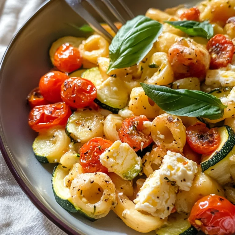 Fresh Zucchini Baked Feta Pasta