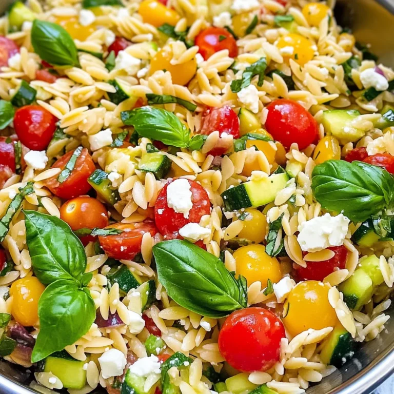 Lemon Basil Greek Orzo Salad