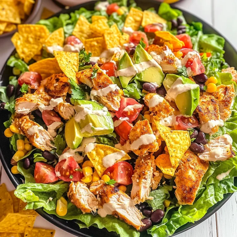 Loaded Chicken Taco Salad with Creamy Lime-Cilantro Dressing
