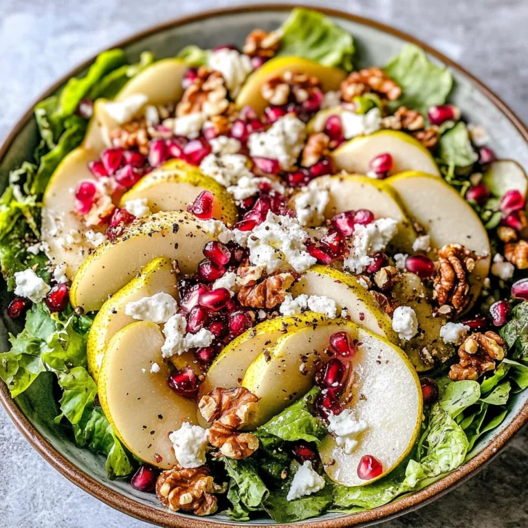 Pear Salad with Creamy Pomegranate Dressing