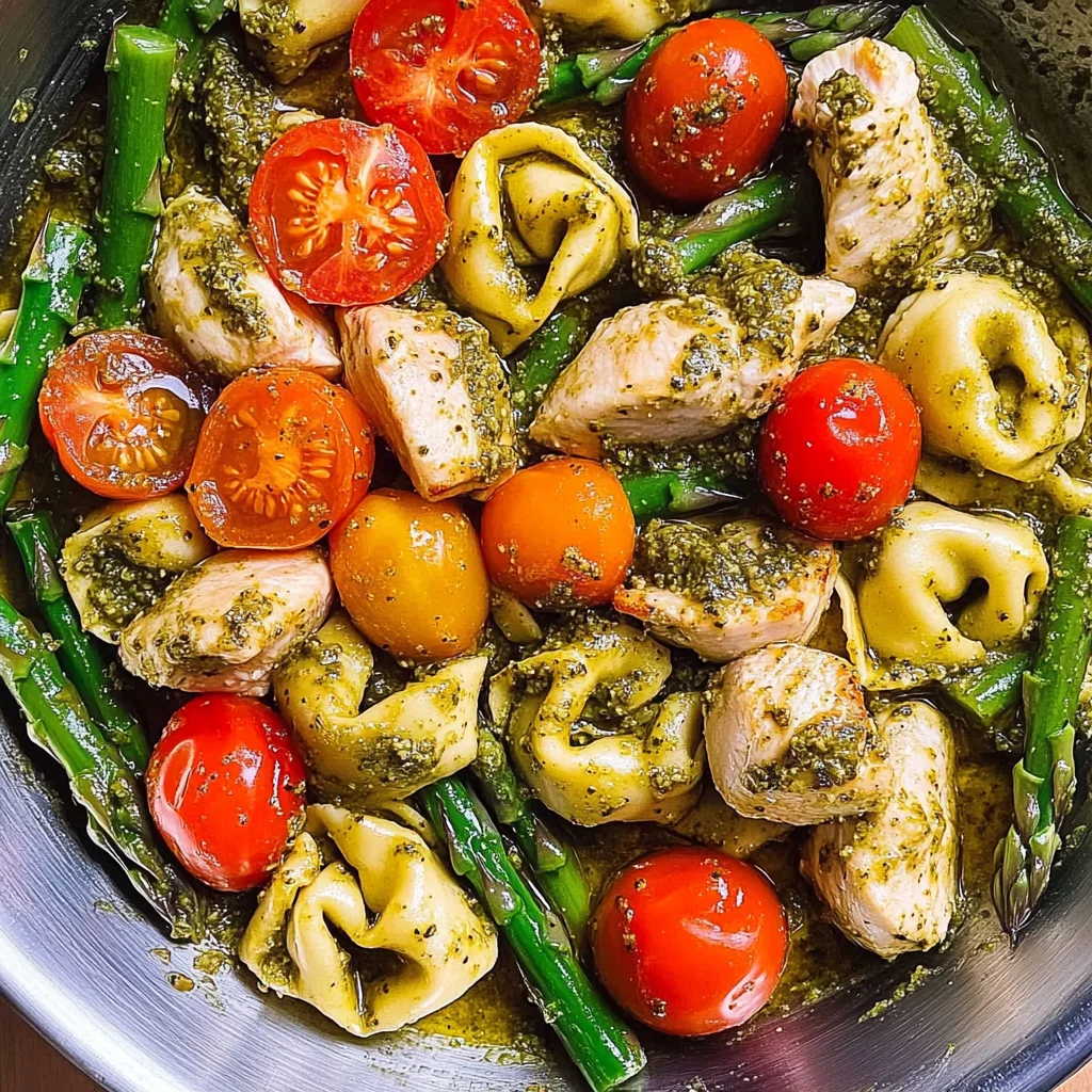 Pesto Chicken Tortellini and Veggies