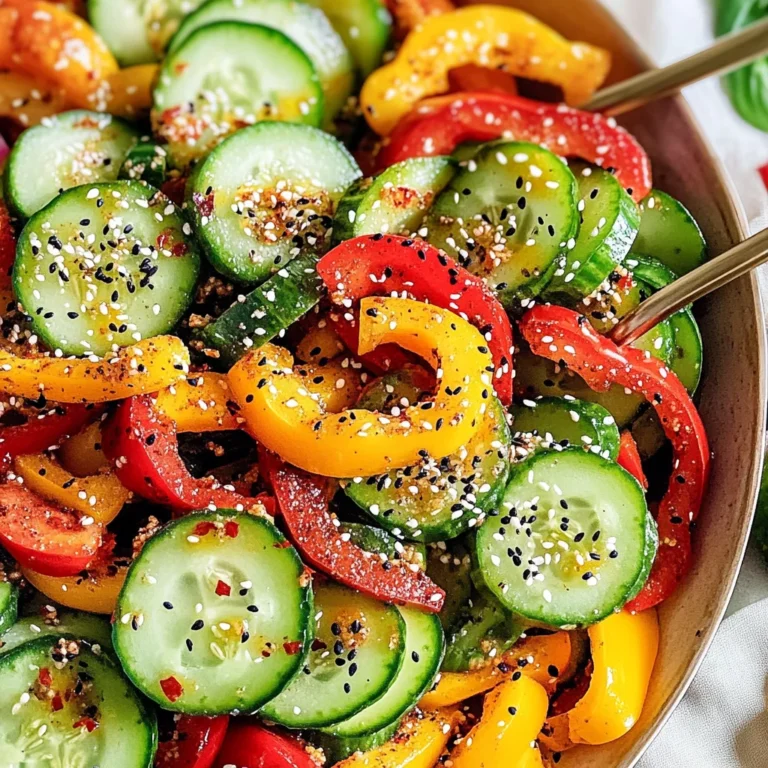 Viral TikTok Cucumber & Bell Pepper Salad