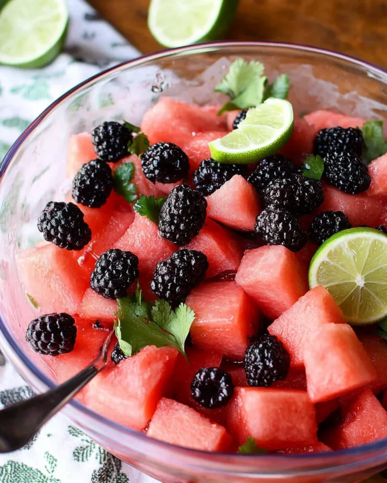 Watermelon Blackberry Lime Salad