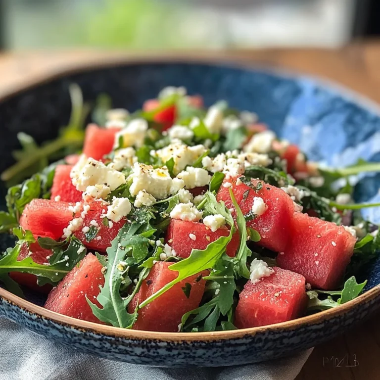 Watermelon Salad with Arugula, Feta, & Fresh Herbs