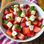 Watermelon Strawberry Caprese Salad