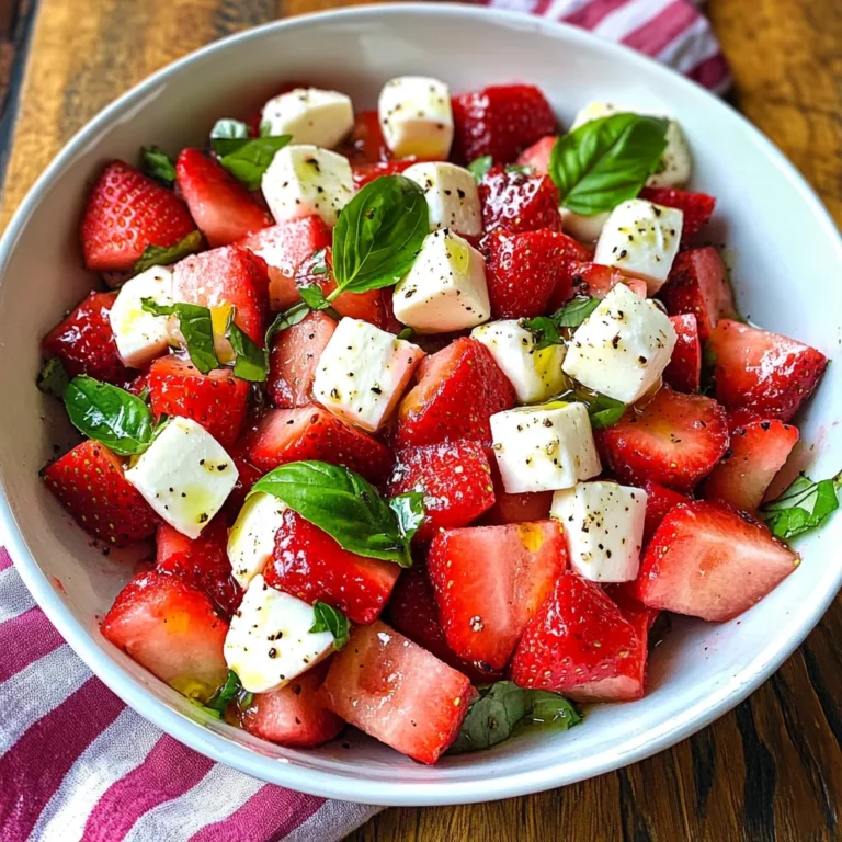 Watermelon Strawberry Caprese Salad