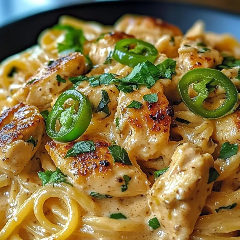 Creamy Jalapeño Popper Chicken Spaghetti