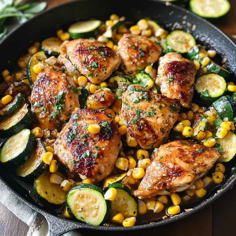 Garlic Butter Chicken with Zucchini and Corn - One-Pan, 30-Minute Meal
