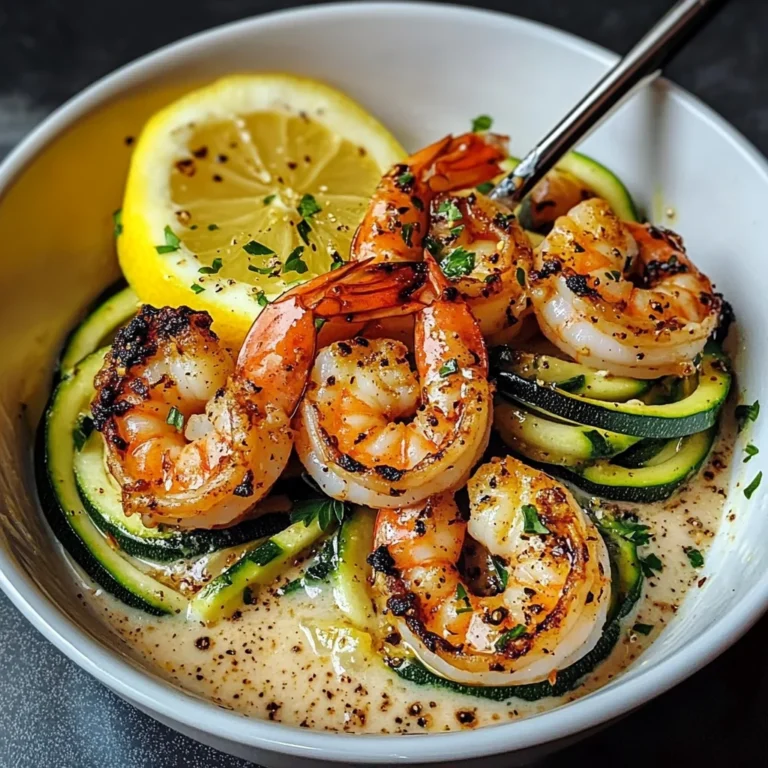 Garlic Shrimp Bowl With Zucchini Noodles & Lemon Butter