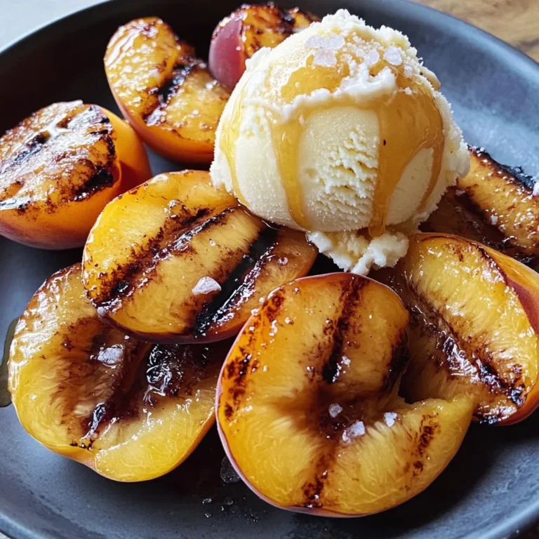 Grilled Peaches with Vanilla Ice Cream