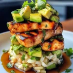 Honey Lime Chicken & Avocado Rice Stack