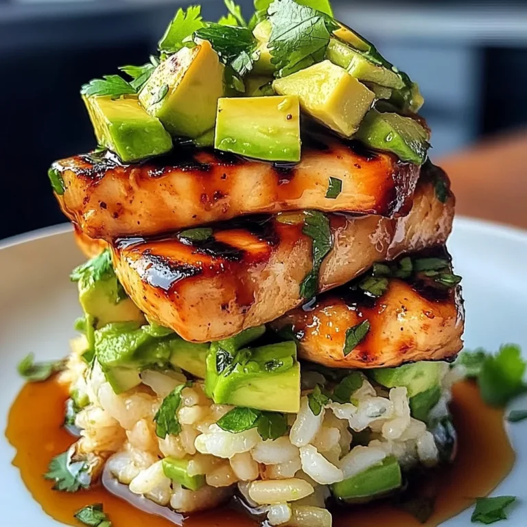 Honey Lime Chicken & Avocado Rice Stack