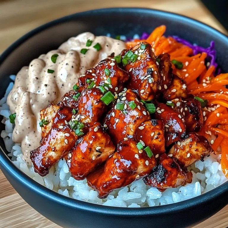Korean Bbq Chicken Bowls With Gochujang Cream Sauce