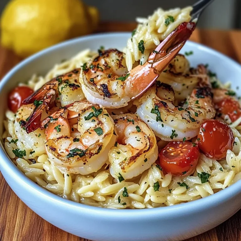 Lemon Garlic Shrimp & Orzo Bowl