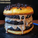 Oreo Cheesecake Stuffed Donut Burger