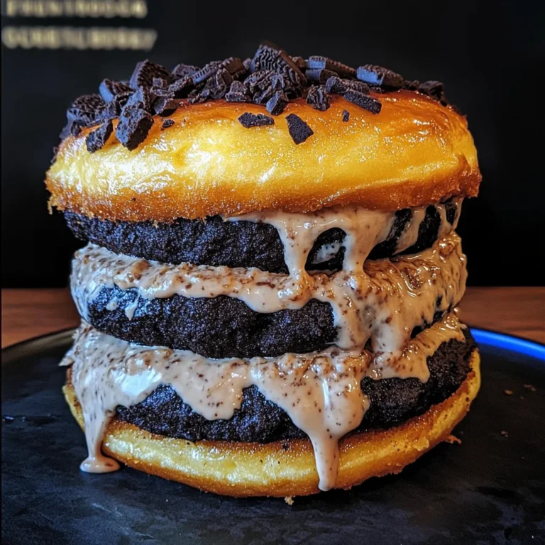Oreo Cheesecake Stuffed Donut Burger