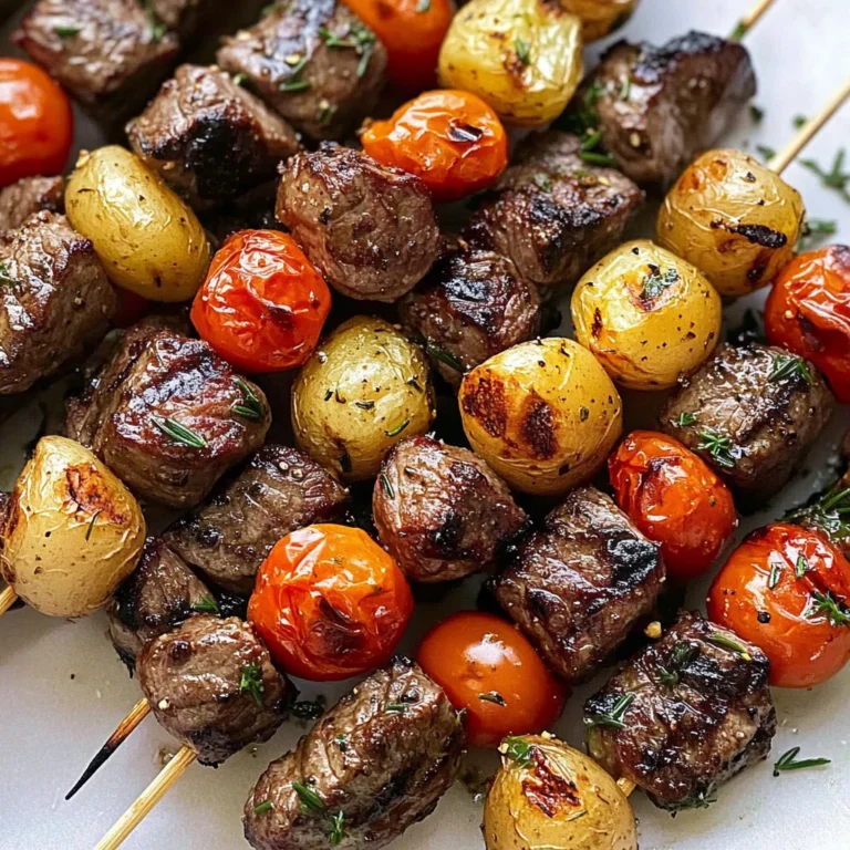 Rosemary Garlic Steak Kebabs