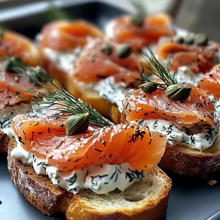 Smoked Salmon Crostini With Dill Cream Cheese Spread