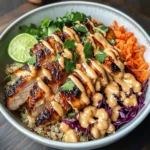 Sweet Chili Chicken Bowl With Coconut Lime Drizzle